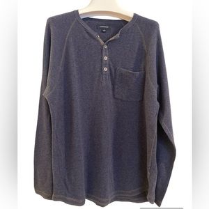 Men’s J. Crew Navy Henley, Size L.